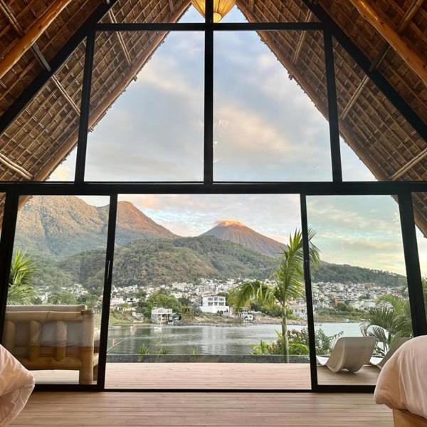 Værelse på Hotel Bambu ved Lake Atitlan, Guatemala