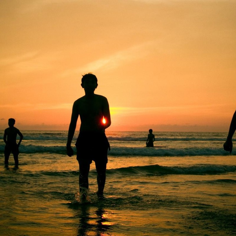 Solnedgang, Bali, Indonesien