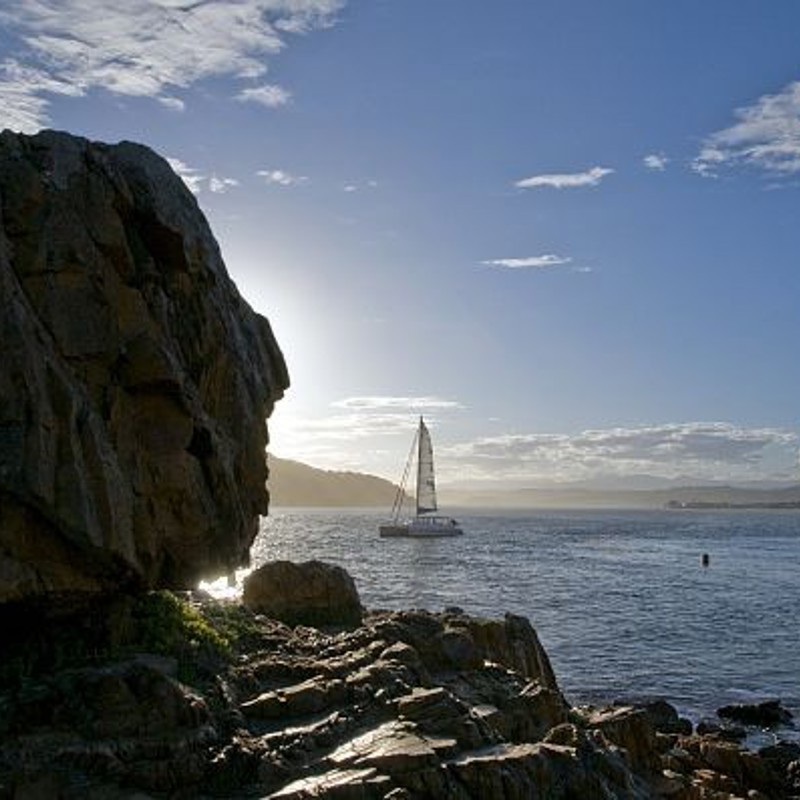 Båd på vandet, Knysna, Garden Route, Western Cape Province, Sydafrika.