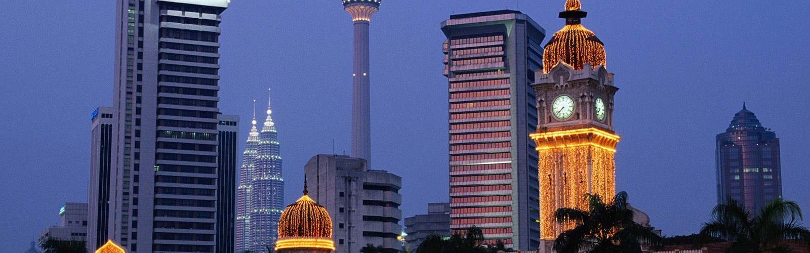 Natlig udsigt over Kuala Lumpur, Malaysia