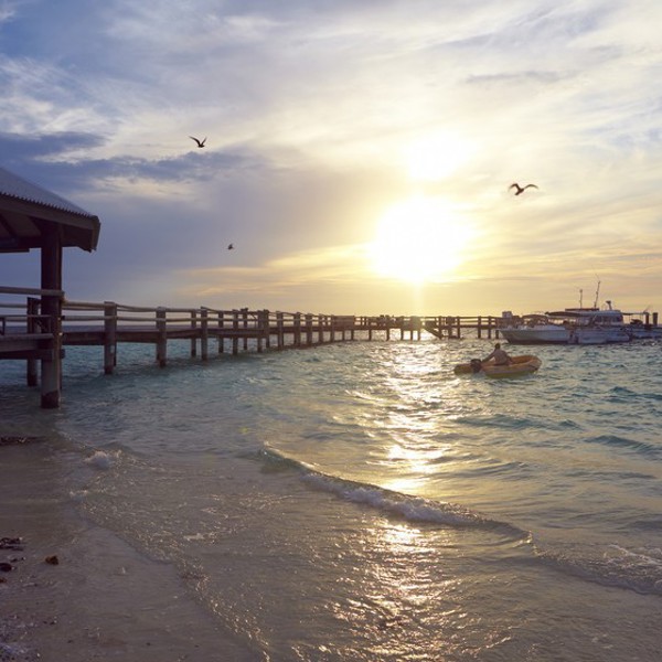 Solnedgang på Heron Island, Australien
