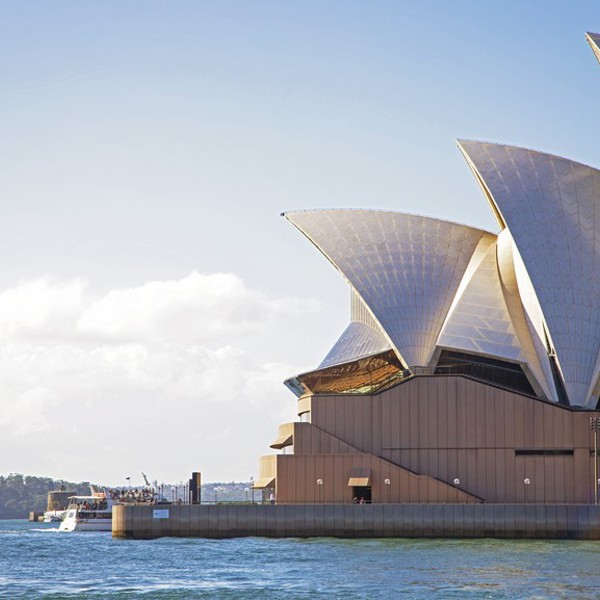 Operahusets skaller lyser i solen, Sydney Operahouse, Sydney, Australien