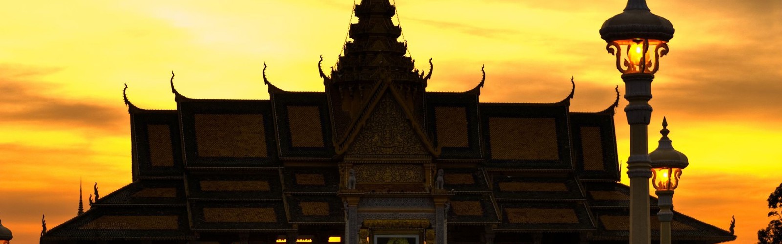 Solnedgang over Pnom Penh, Cambodia