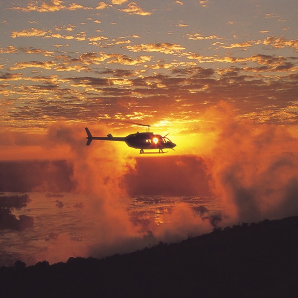 Solnedgang ved Victoria Falls