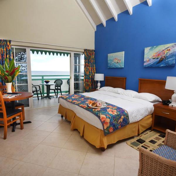 Blue Orchids, værelse med havudsigt