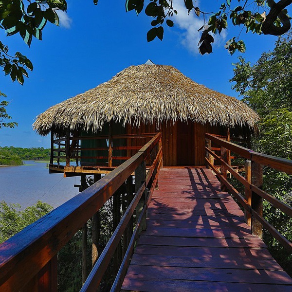 Panoramisk udsigt over Amazonas på Juma Lodge