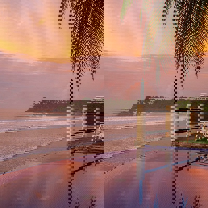 Strandene i El Salvador med udsigt over solnedgangen