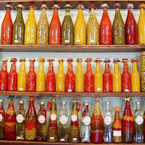 Flasker med bønner og lignende i Minas, Brasilien