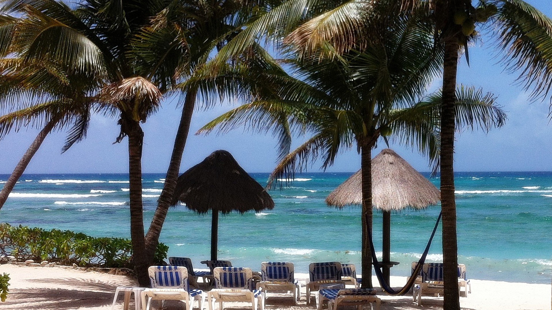 Udsigt til stranden, Akumal, Mexico